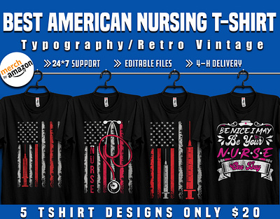 Best American Nursing shirt design for nurse Lover 12 12th apparel brain care cloth clothes clothing creative custom tshirt design design template eps family fashion health hunting illustration nurse typography vector