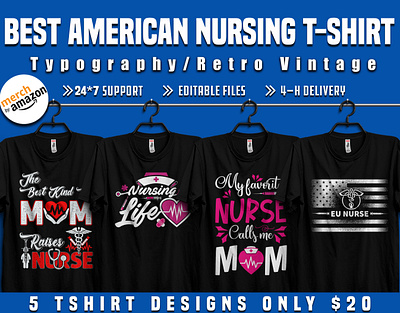 Best American Nursing shirt design for nurse Lover 12 12th apparel brain care cloth clothes clothing creative custom tshirt design design design template eps family illustration nurse trendy tshirt typography vector