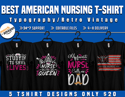 Best American Nursing shirt design for nurse Lover 12 12th apparel brain care cloth clothes clothing creative custom tshirt design design design template eps family fashion health nurse typography vector