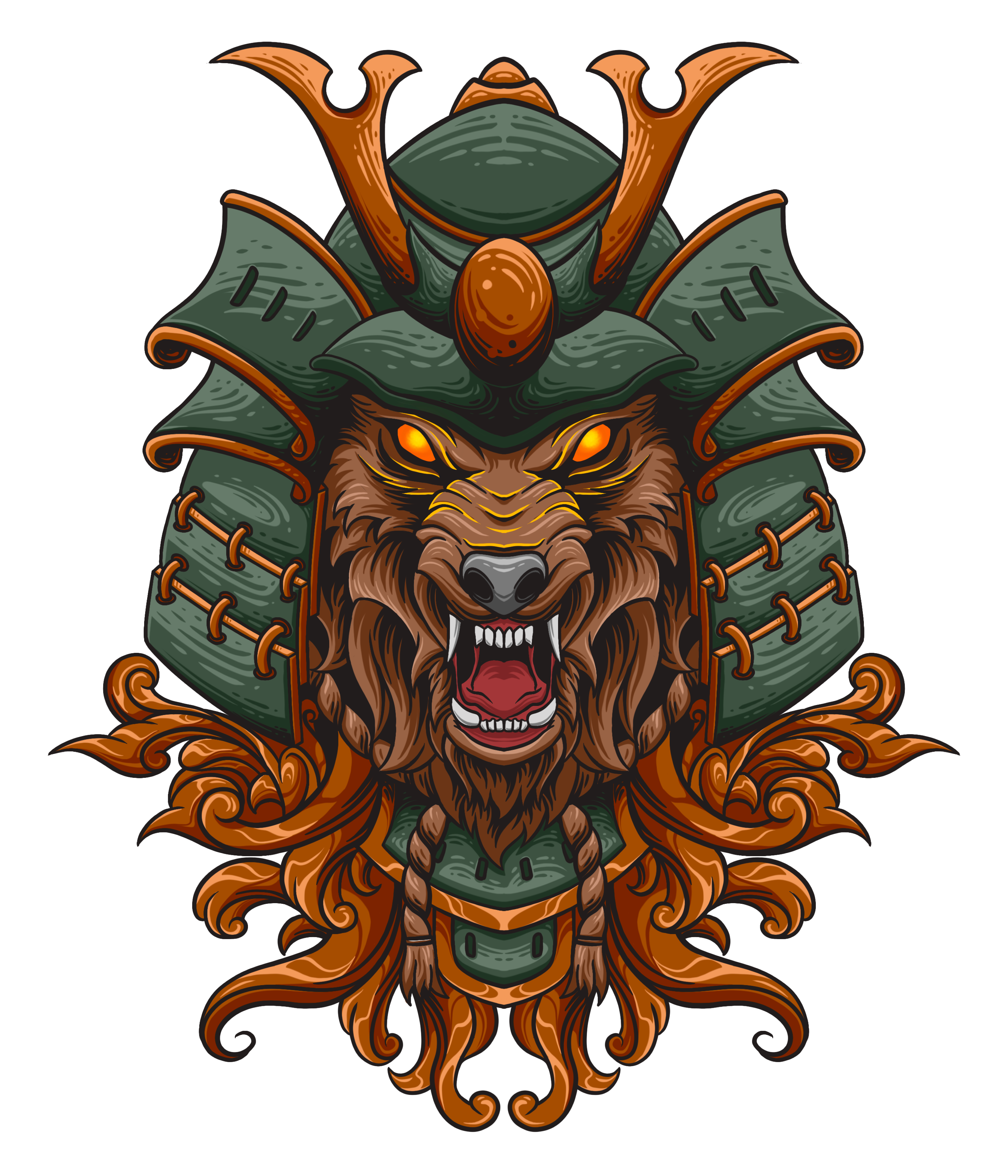 Tokala Samurai animal apparel branding classic clothing design dog fox graphic design heroes illustration japanese knight logo samurai tokala vector warrior wild wolf