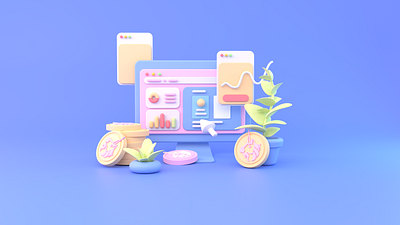 3D Illustration for Crypto Platform app design icon illustration illustrator ui web