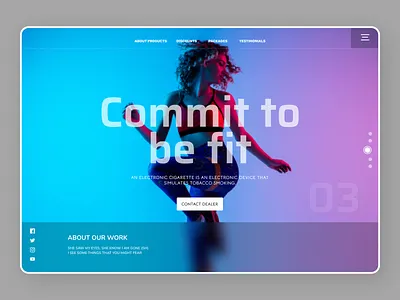 Fitness Landing Page branding design illustrator minimal typography ui ux web website