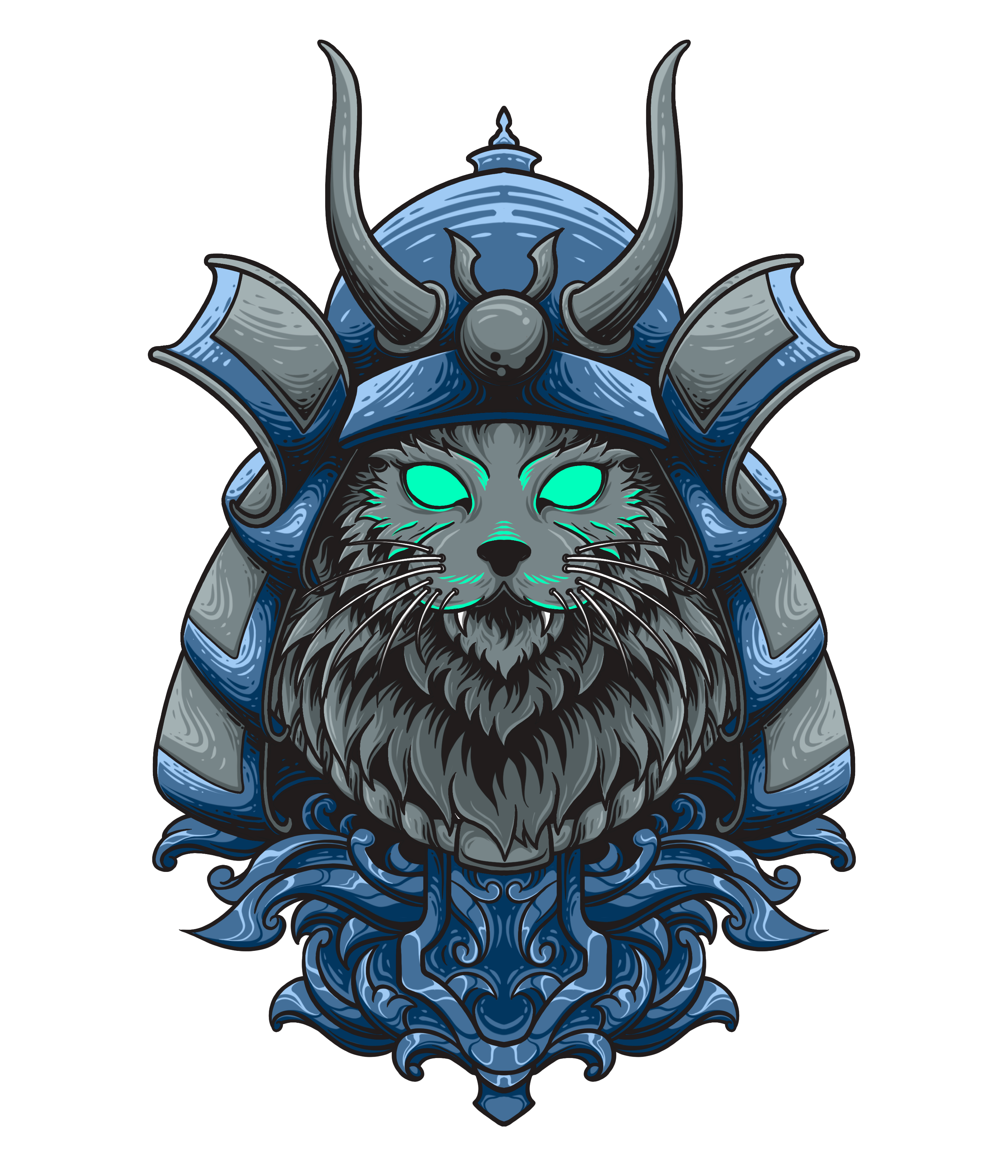 Ketsy Samurai animal apparel branding cat clothing design dog graphic design illustration japanese kitten knight logo ronin samurai vector warrior wild