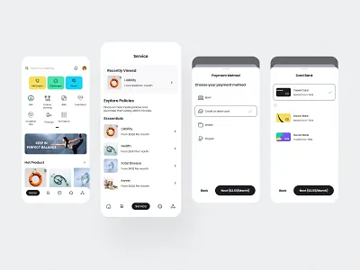 InSafe - Insurance Mobile Supper App care health medical mobile app mobile design mobile ui payment service ui ui design ux ux design