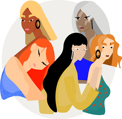 all girls are different beauty design different friends girl illustration solidarity vector