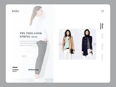 Fashion Landing Page branding design illustrator minimal typography ui ux web