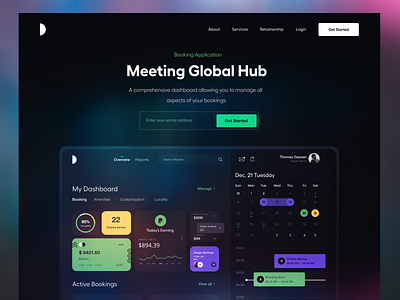 Dark Landing UI app ui black clean dark dark mode dark theme dark ui dashboard header landing page landing pages night mode product design typography ui ui ux user experience ux web app website concept