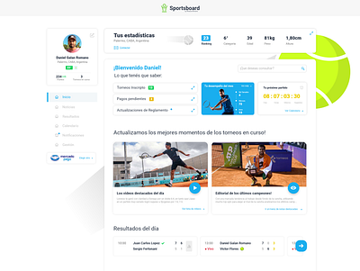 Tennis Dashboard tennis ui webdesign