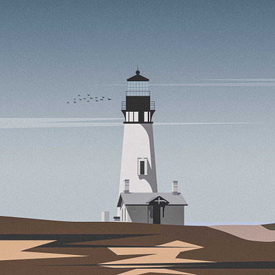 Lighthouse cloud design digital art digital illustration flying bird illustration landscape landscape design lighthouse sea sky srabon arafat sun texture vector