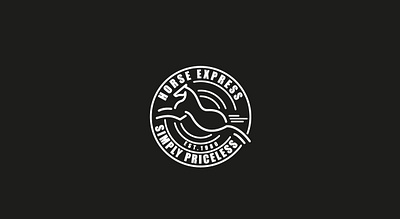 Horse Express Logo 2d adobe illustrator advertisement animal logo blackandwhite brand identity branding circle digitalart graphic design horse logo illustration illustrations mark minimalism minimalist logo sketch stamp vector art visual art