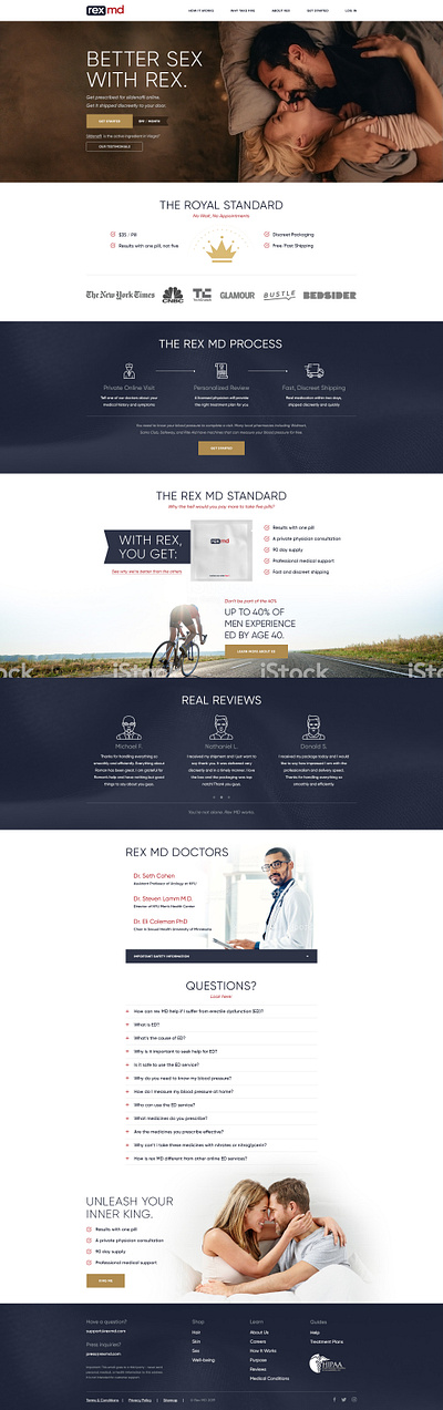 Landing page design for the Rex MD corporate design e commerce flat health healthcare landing medical pills ui ux web webdesign