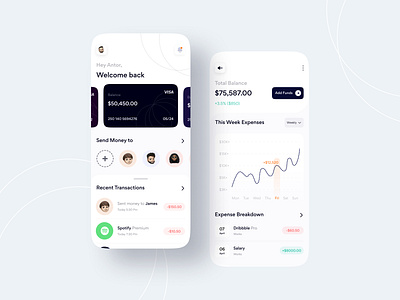 Fintech Mobile App Exploration 2021 2021 trend bank app banking banking app bankingapp business card clean ui colorful dashboad design figma finance finance app finances financial app fintech typography ui