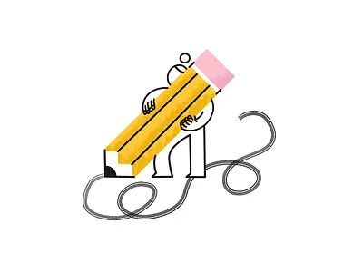 Pencil ✏️ big character drawing illustration pen pencil person procreate texture