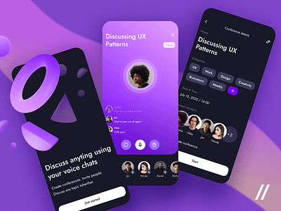 Voice Chat App android mobile animation app channel chat chatting design interaction interface ios app mobile motion motion design social media streaming ui ui design uiux ux voice