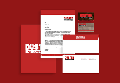 Brand Identity for Dusted Pest Management branding business cards design envelope design letterhead logo logo design mockup mockup design small business