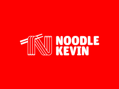 Noodle Kevin bold branding design food logo illustration logo logo design negative space noodle noodle logo noodles red vector