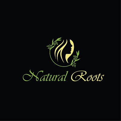 NATURAL ROOTS beauty logo brand logo creative logo face logo hearbs logo illustraion leaf logo minimal natural logo nature illustration royal logo