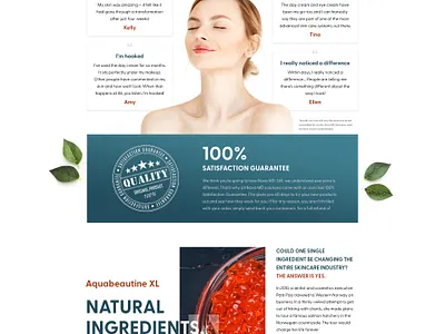 Landing page design for skincare products corporate cosmetic design e commerce flat landing skincare ui ux web webdesign