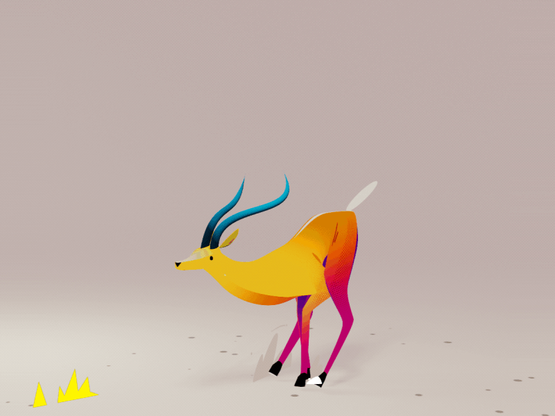 Antilope 3dcharacter animal animation blender blender3d character design cologne design germany illustration jump motion walkcycle