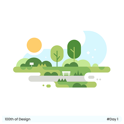 100 days of design #ِDay1 flat illustration illustration illustrator vector