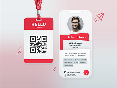 #006 - User Profile account adobe dailui dailyui dailyui006 dailyuichallenge illustrator mobile nametag profile qrcode ui uidesign user user profile