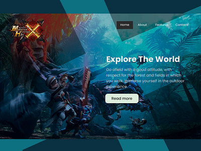 Monster Hunter X - UI Design Concept 3ds consolegame games landingpagegames landingpages monsterhunter monsterhunterx nintendo3ds uiwebdesign webgames weblandinggames