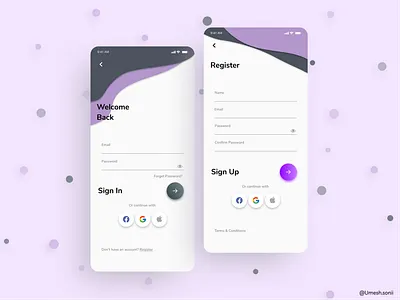 Sing in/Register UI Design accounts branding log in my profile register sign in sign up ui ui ux umeshsonii ux