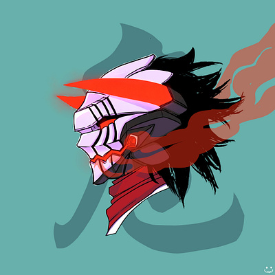 Mecha Helmet <berserk mode> berserk character heads helmet design illustration mecha red