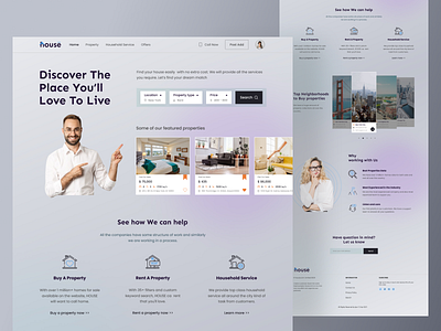 Property Management Agency Landing Page customer service icon landingpage logo property property management rent sale trendy typography ui uiux ux web design webdesign