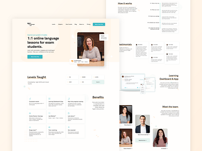 My Language Lab site redesign 2d 2d design brand branding clean creative dailyui design flat graphic design interface minimal peach teal ui ux vector web website