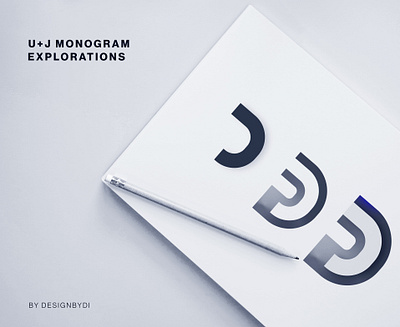 U+J Monogram Explorations alphabet best logo design brand identity idenity j j lettermarks lettermark logotype minimal modern logo monogram typography u u lettermatk u logo