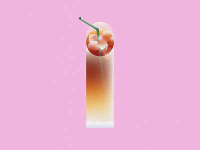 I is for Iced Coffee • 36 Days of Type 2d 36 days of type 36daysoftype 36daysoftype08 beverage coffee design drink flat food gradient ice iced coffee illustration latte lettering minimal starbucks straw vector