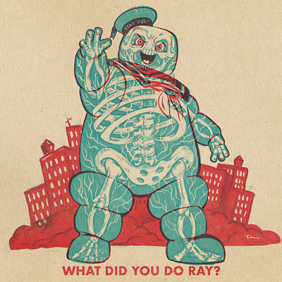 What Did You Do Ray?! creature drawing ghostbusters illustration monsters portrait procreate stay puft xray