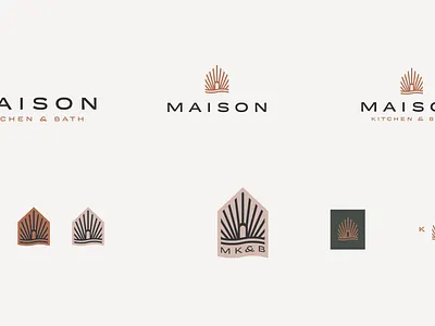 Maison Kitchen & Bath - Logo I. art direction bath bathroom branding design extended font graphic design home house icon identity design interior design kitchen light logo logo design rebrand shine water wave