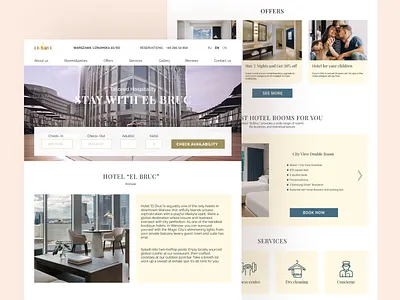 Design of the hotel home page design logo ux web