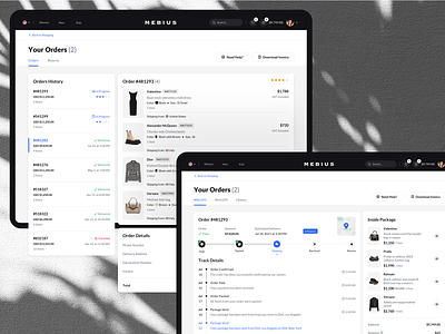 My Orders and Orders History bags clothes dashboard delivery fashion history home landing minimalistic orders shop shopping ui ux web website