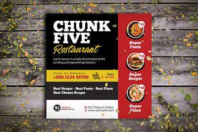 Restaurant Menu Social Media Banner advertisement branding marketing menu promotion restaurant restaurant menu sale social media social media design