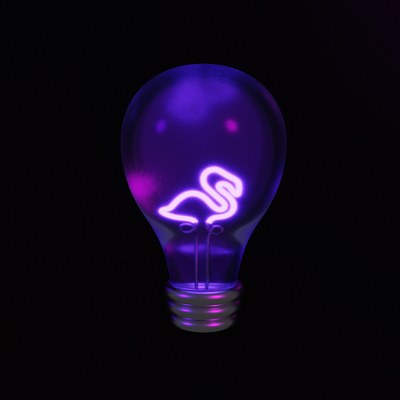 Flamingo lightbulb on blender flamingo lightbulb lightbulbs neon