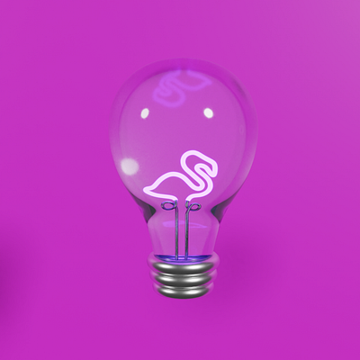 Flamingo Lightbulb 3d blender flamingo lightbulb pink render