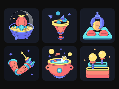 Illustrations collection for Trunk app illustrations clean colors dark mode development product eye catching food geometry illustration illustration system illustrations set minimal illustrations onboarding plant product illustrations robot soup ui illustrations unique style vector illustration web illustrations