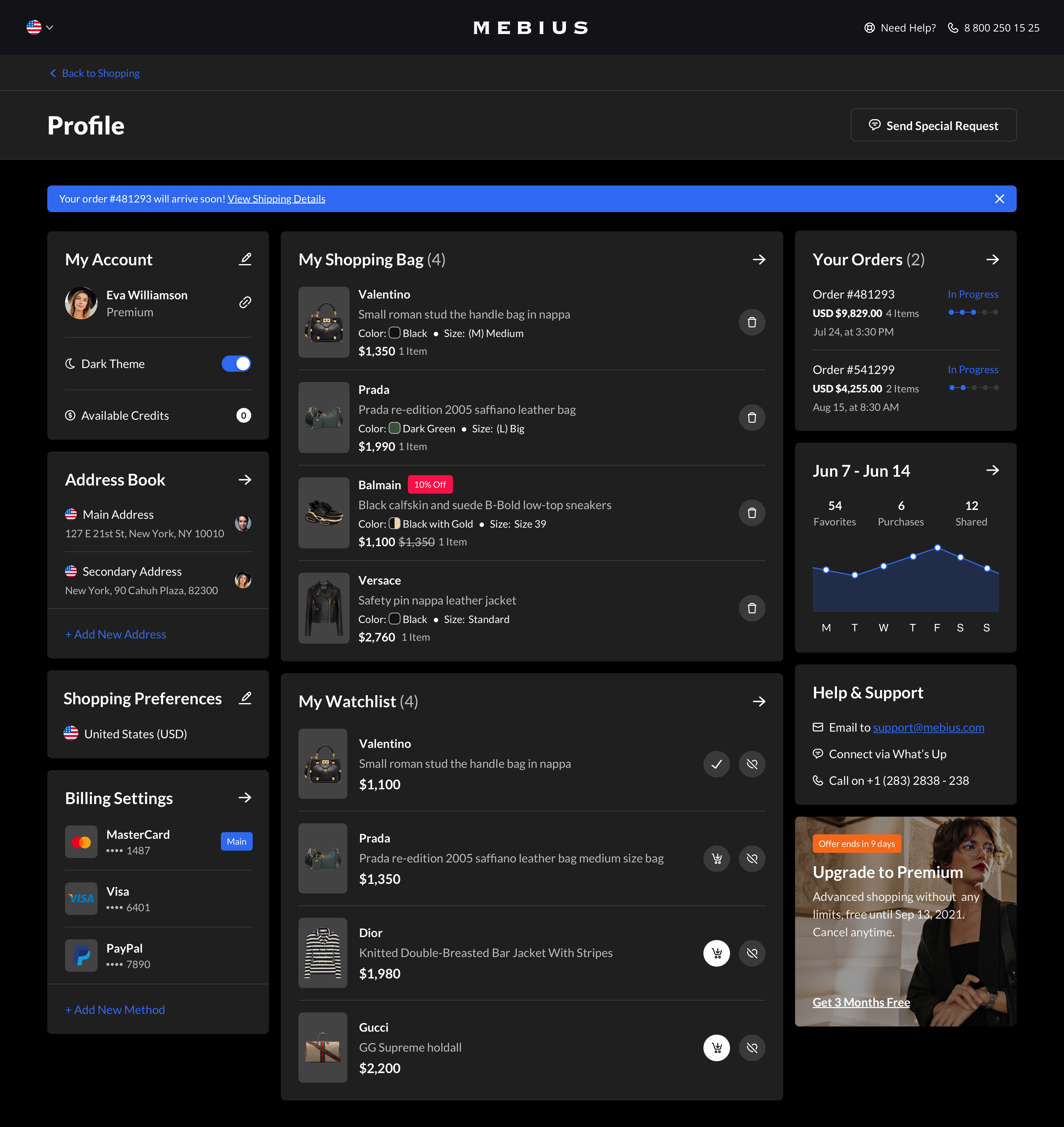 Profile Dark Mode by Vladimir Rakshâ on Dribbble