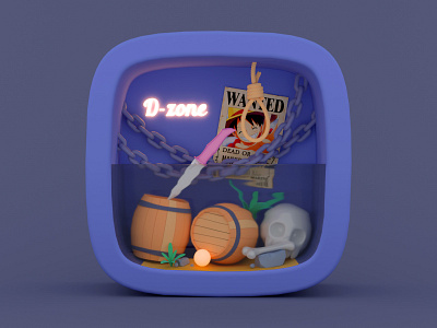 D-zone 3d c4d icon illustration render