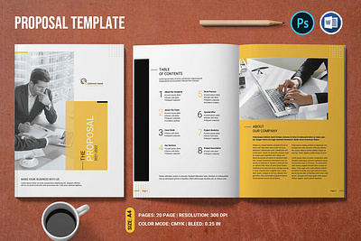 Business Proposal business brochure business proposal company profile company proposal minimal proposal ms word photoshop template professional project proposal proposal template