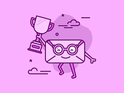 Earnest the Envelope app design icon ui web ios guide character character design characterdesign characters design design app envelope flying icon illustration illustrator mascot message trophy