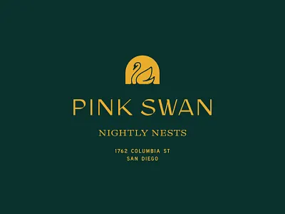Pink Swan airbnb branding hospitality hotel logo pink san diego