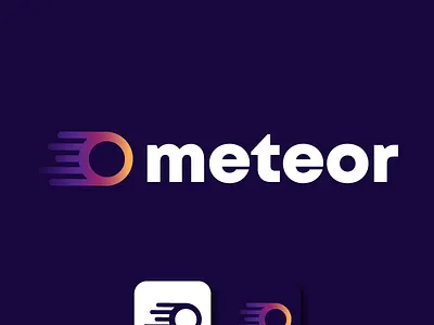 Meteor logo branding design flat gradient icon logo minimal vector