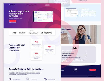 Clearworks Website Redesign. adobe illustrator adobe photoshop adobexd behance competition creative dentist doctors dribbble home page patients redesign schedule technologies ui uidesign ux webdesign website website designer