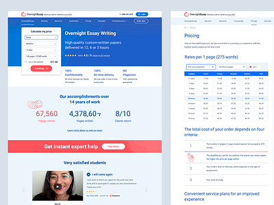 essay admin panel calculator ui essay features forms homepage inputs landing main pricing rating reviews satisfied service tables ui ux