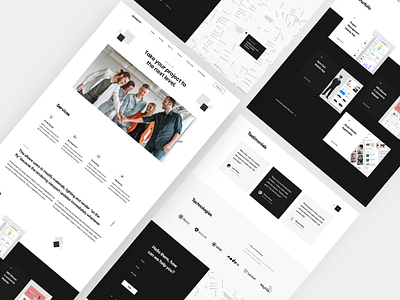 GOTECH Agency Landing Page agency landing page agency website black white design landing page landing page design minimalist modern portfolio ui ux design ui desgin website