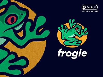 Frogie amphibian animal animal logo design endr frog logo modern ui ux vector